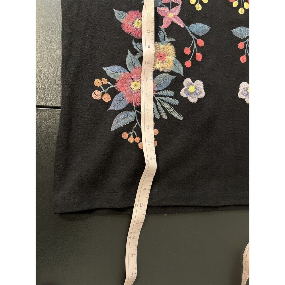 Zara Trafaluc Dress S Womens Black Floral Mini Shift Short Sleeve Sweater NWT - Picture 12 of 13